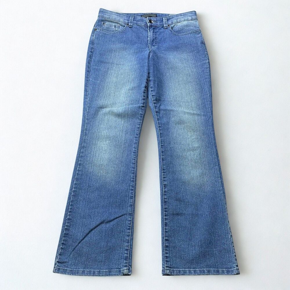 Nine West Jeans Womens 8 Short Bootcut Stretch Mid Rise Light Wash Flap Pockets
